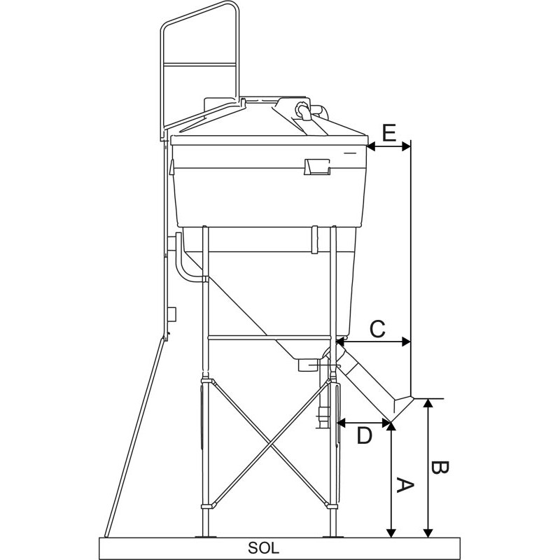 5.70 m³ large capacity foodstuff silo 5.70 m³ large capacity foodstuff silo
