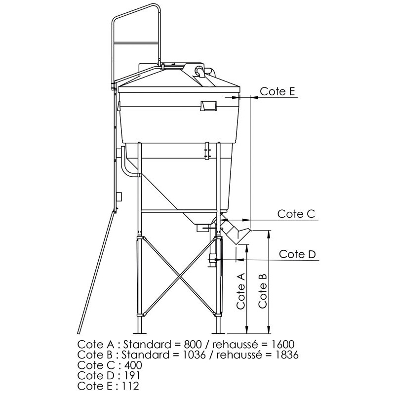 9.70 m³ large capacity foodstuff silo 9.70 m³ large capacity foodstuff silo