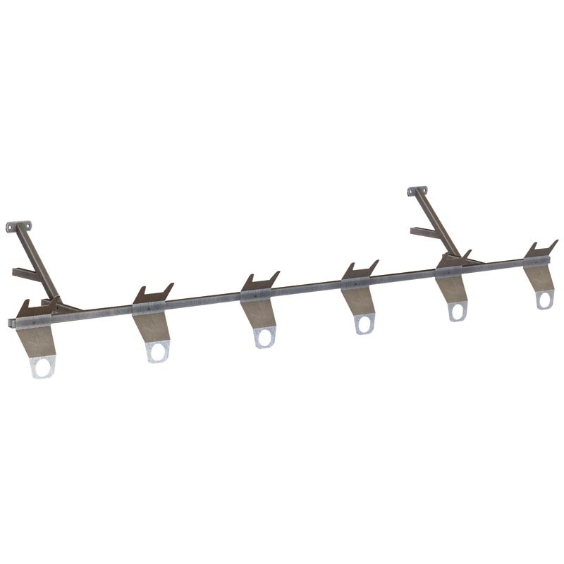 Milk feed bucket holder for weaning yoke panels Milk feed bucket holder for weaning yoke panels