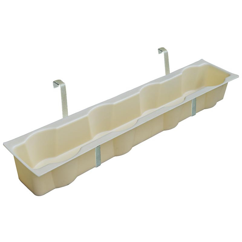 Suspended bucket holder feed trough Suspended bucket holder feed trough