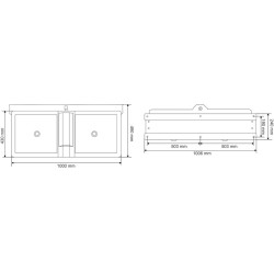 Double Polybac 72 M drinker with interior rim and fastening support
