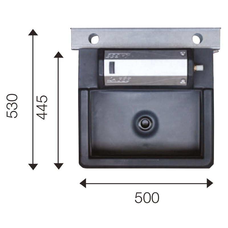 Single Polybac 25 M* drinker with interior rim