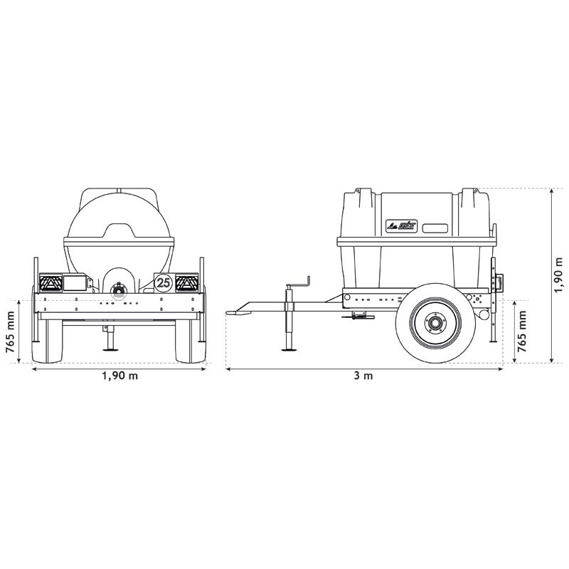 1500 l mobile tank trailer for tractor 1500 l mobile tank trailer for tractor