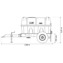 2300 l mobile tank trailer for tractor