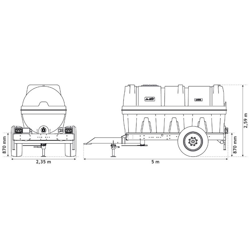 6400 l mobile tank trailer for tractor 6400 l mobile tank trailer for tractor