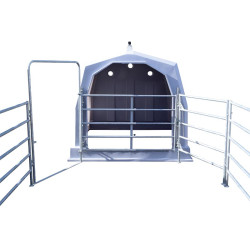 Pen for group calf hutch