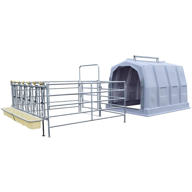 Group calf hutch with pen