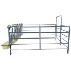 Group calf hutch with pen