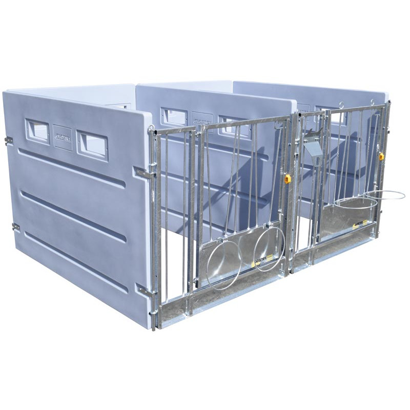 HYGIENE PRO HDPE calf box with fixed PE partitions