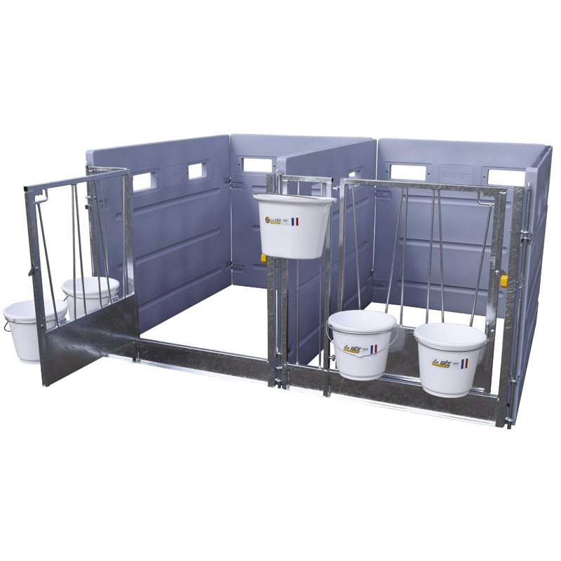 HYGIENE PRO HDPE calf box with fixed PE partitions