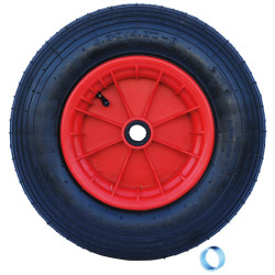 Inflatable wheel with plastic rim