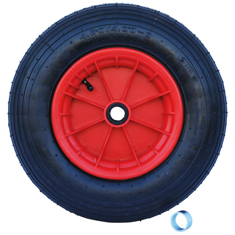 Inflatable wheel with plastic rim