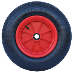Inflatable wheel with plastic rim