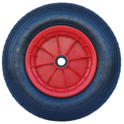 Inflatable wheel with plastic rim