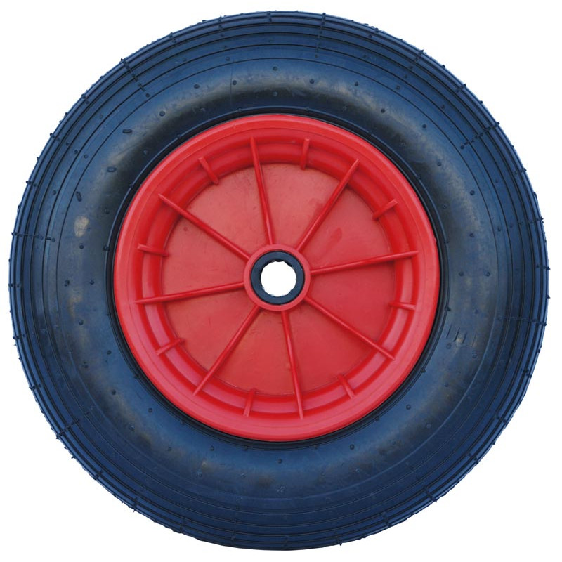 Inflatable wheel with plastic rim