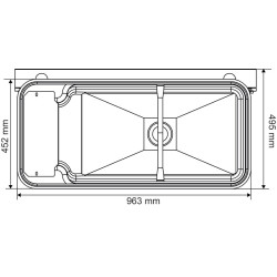 Double Polybac 75 M drinker with patented strip rim without fastening support