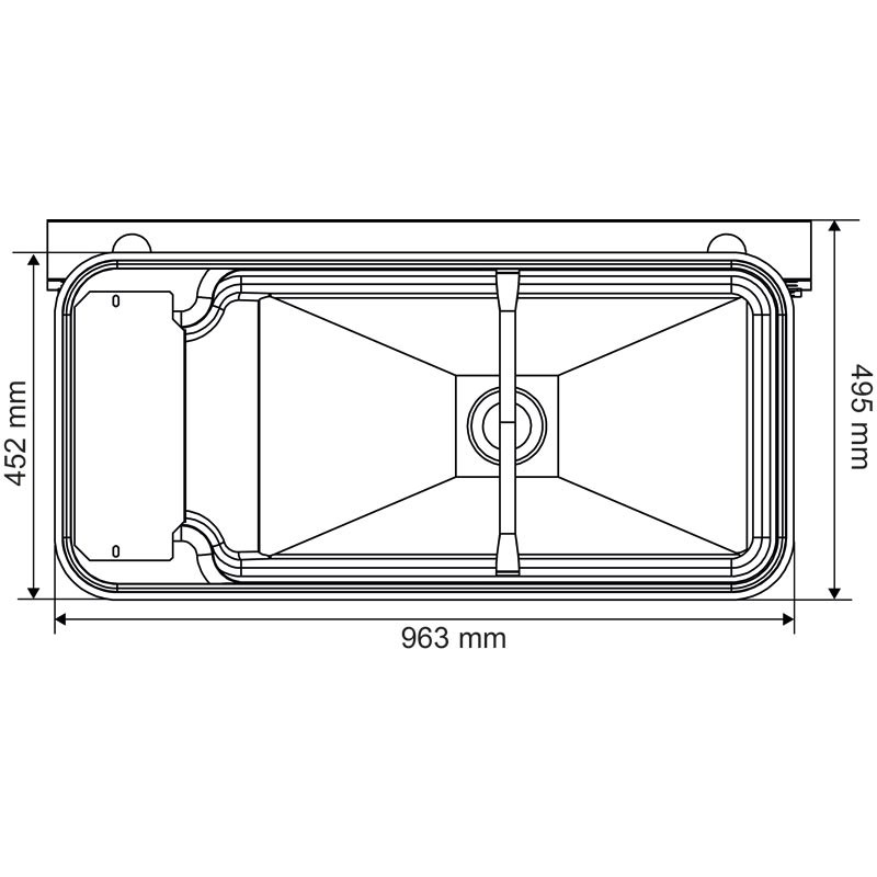 Double Polybac 75 M drinker with patented strip rim without fastening support