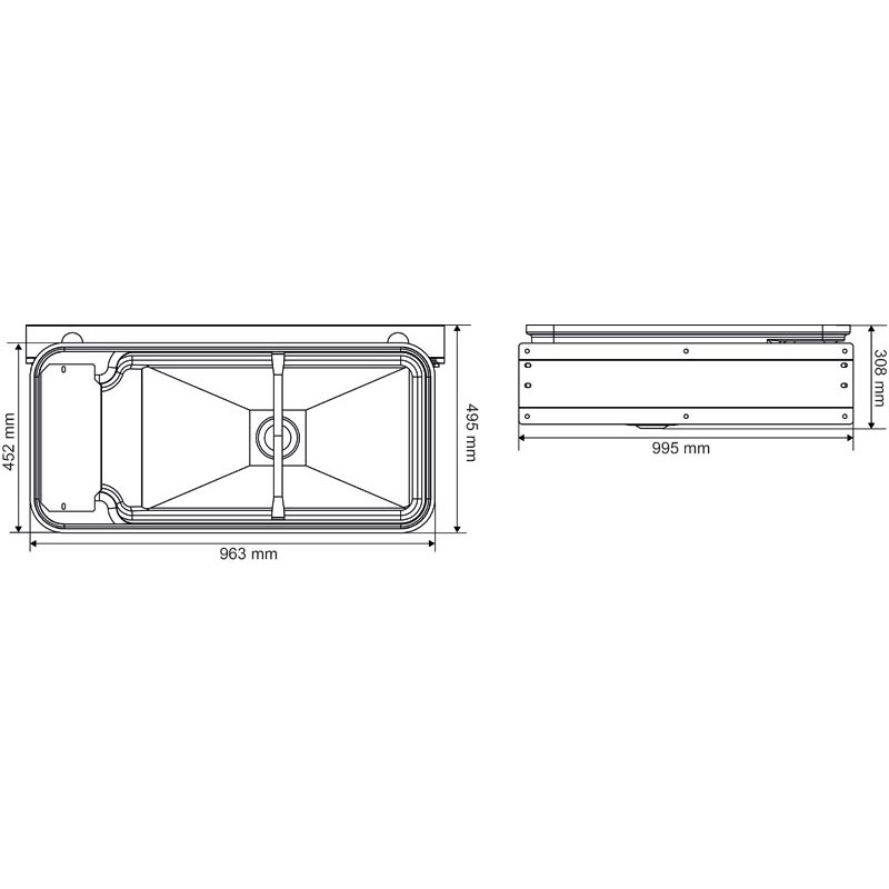 Double Polybac 75 M drinker with patented strip rim without fastening support