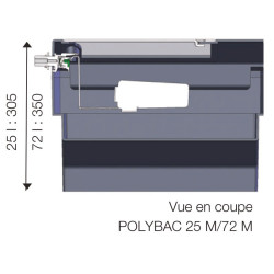 Single Polybac 25 M* drinker with interior rim Single Polybac 25 M* drinker with interior rim