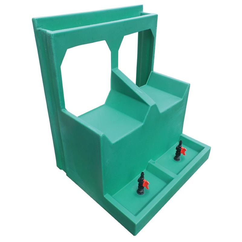 Milking parlour container support Milking parlour container support