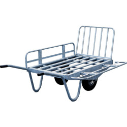 Two-wheel mettalic fodder wheelbarrow with foldaway sides