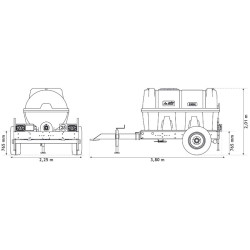 2300 l mobile tank trailer for tractor