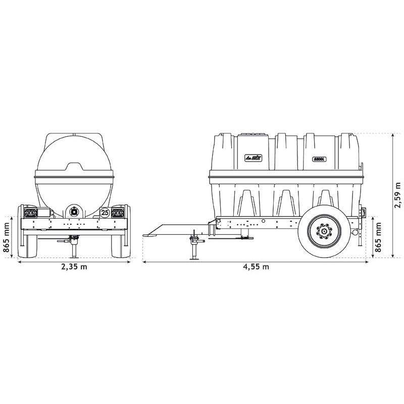 5500 l mobile tank trailer for tractor 5500 l mobile tank trailer for tractor