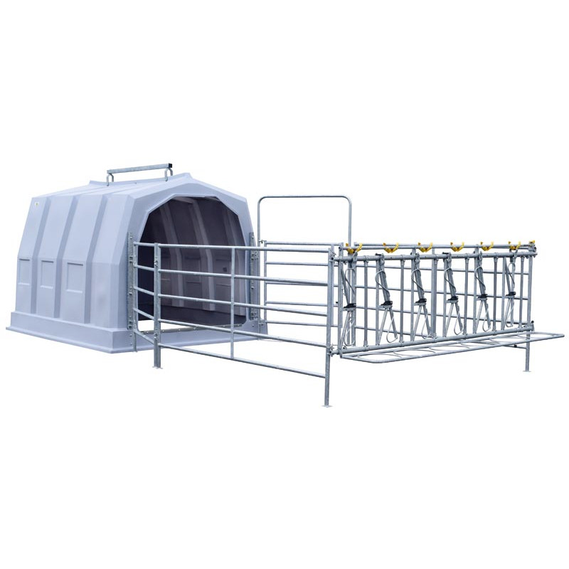 Group calf hutch with pen