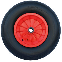 Solid wheel with plastic rim