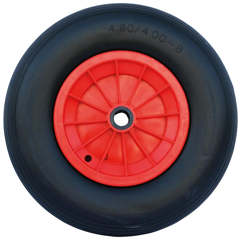 Solid wheel with plastic rim