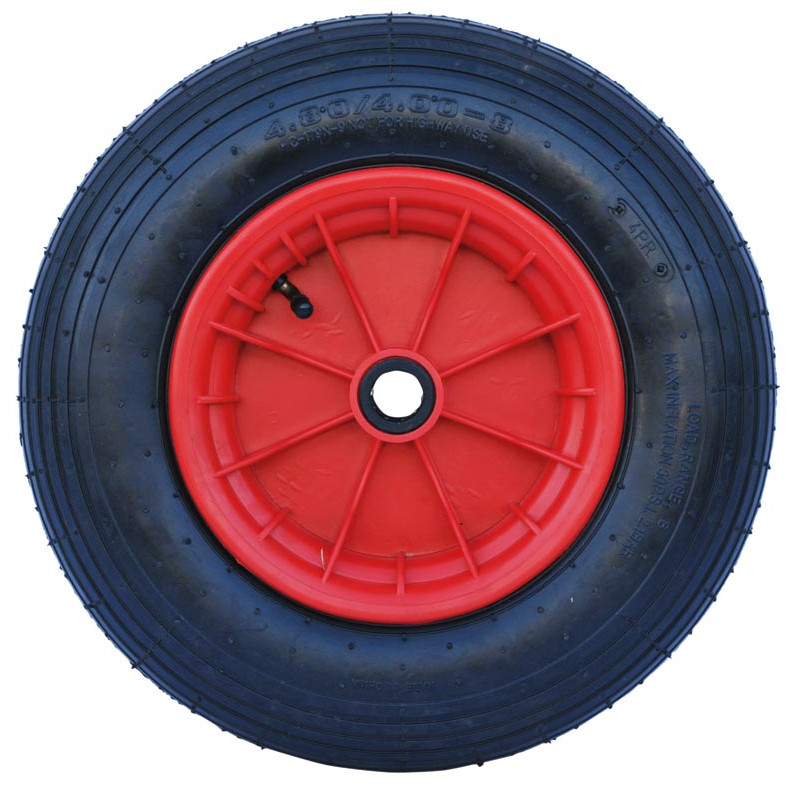 Inflatable wheel with plastic rim