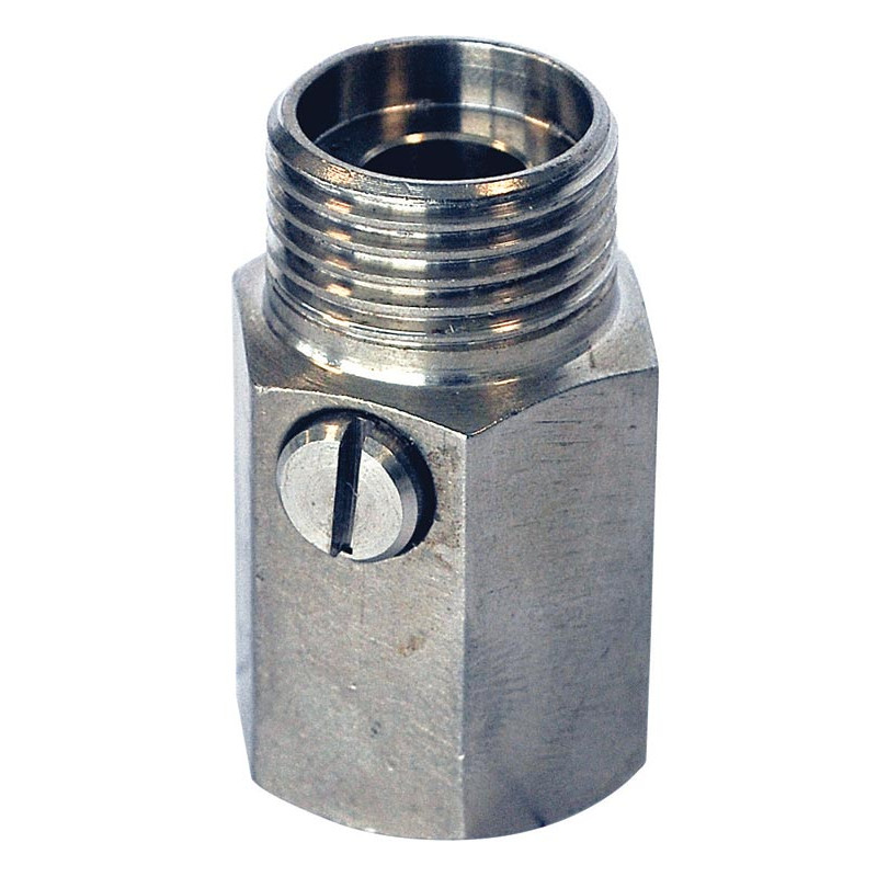 Stainless 1/2" male/female connector with flow regulator 