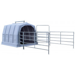 Group calf hutch with pen -...
