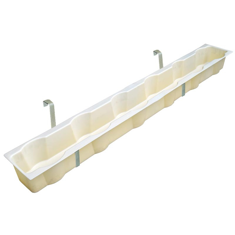 Suspended bucket holder feed trough