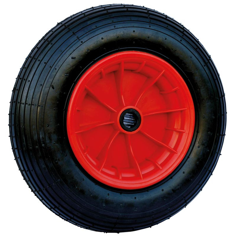 Inflatable tyre with plastic rim