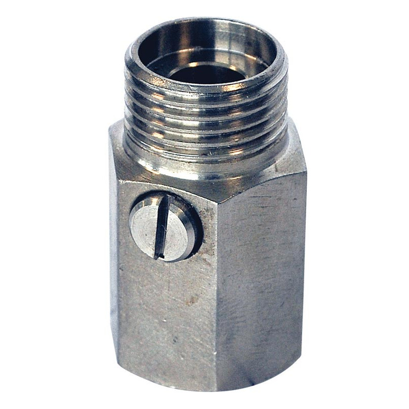Stainless 1/2" male/female connector with flow regulator Stainless 1/2" male/female connector with flow regulator