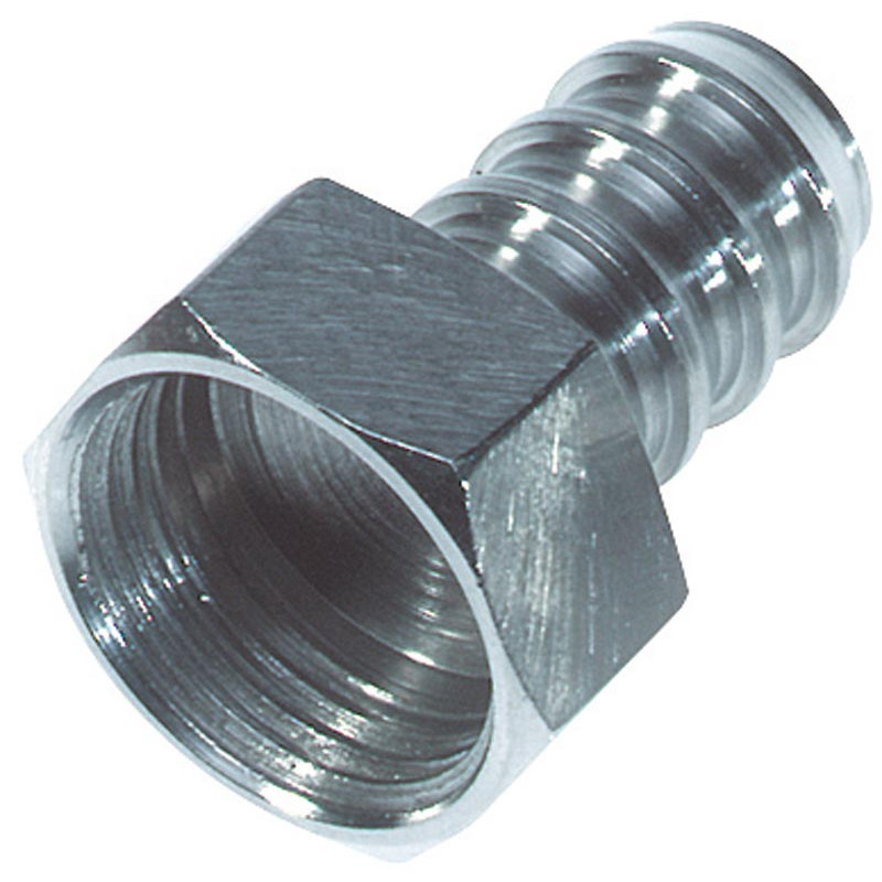 1/2" threaded ribbed adaptor - 1/2" female 1/2" threaded ribbed adaptor - 1/2" female