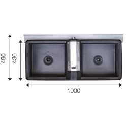 Double Polybac 72M* drinker with interior rim Double Polybac 72M* drinker with interior rim