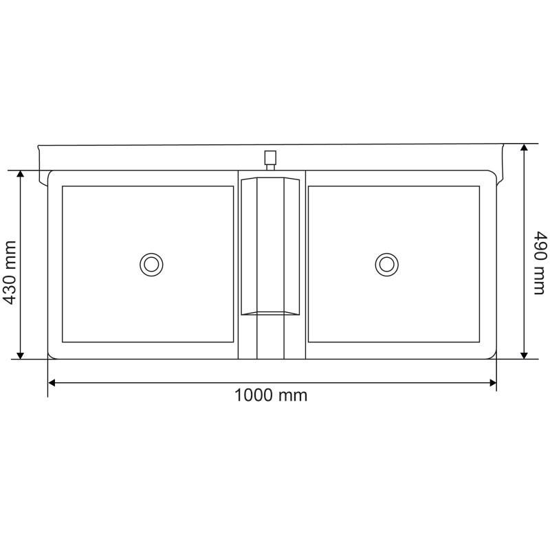 Double Polybac 72 M drinker with interior rim and fastening support