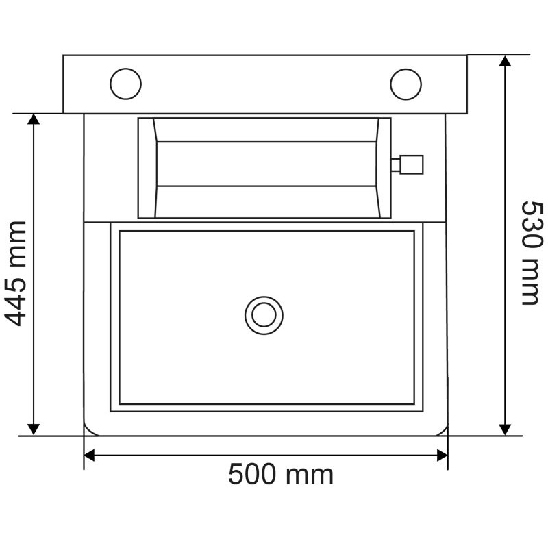 Single Polybac 25 M drinker with interior rim and fastening support