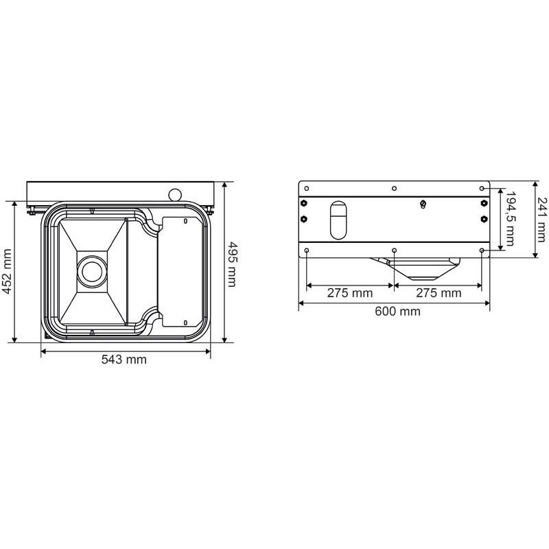 Single Polybac 30 M drinker with patented strip rim and fastening support